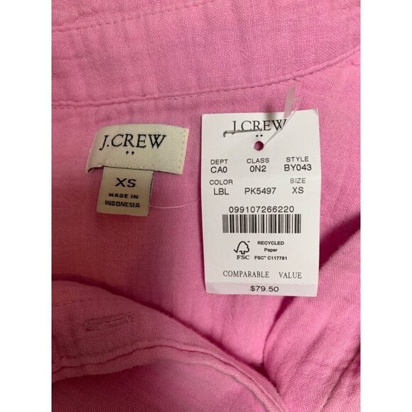 J. Crew Womens Pink Long-Sleeve Button-Down Shirt XS 100% Cotton - Picture 4 of 7